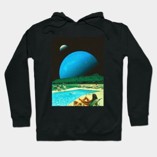 Green Moon - Space Collage, Retro Futurism, Sci-Fi Hoodie